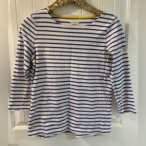 Joules Size 8 purple striped boatneck shirt